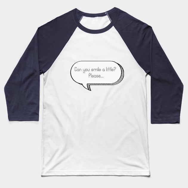 Can you smile? Baseball T-Shirt by FluffyTimmy